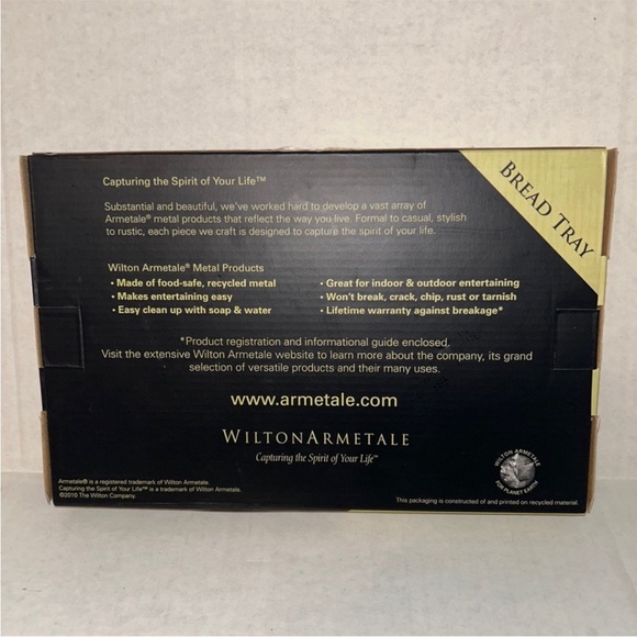 Wilton Armetale Silver Bread Tray with Peace Design